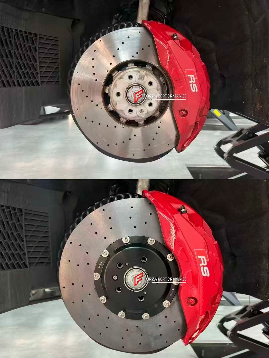 REPLACEMENT CARBON CERAMIC BRAKE DISK ROTORS for AUDI RS6 C8 2019+

Forza Performance Group offers various types of big brake kits, all types of aftermarket brake calipers, as well as genuine original brands of all types, such as AP Racing, Brembo, Akebono, AMG, M Performance, Audi, Porsche, Lamborghini, Toyota TRD, etc.

In the photos above you can see an installed Forza Performance Group set of carbon ceramic discs for the AUDI RS6 C8 2019+ with 420mm/368mm brake rotors.

Material: Carbon Ceramic

Current