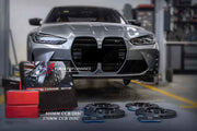 REPLACEMENT CARBON CERAMIC BRAKE DISK ROTORS for BMW M3 M4 G80 G82 2020+

Forza Performance Group offers various types of big brake kits, all types of aftermarket brake calipers, as well as genuine original brands of all types, such as AP Racing, Brembo, Akebono, AMG, M Performance, Audi, Porsche, Lamborghini, Toyota TRD, etc.

In the photos above you can see an installed Forza Performance Group set of carbon ceramic discs for the BMW M3 G80&nbsp;with 400mm/370mm brake rotors.

Material: Carbon Ceramic

Cur
