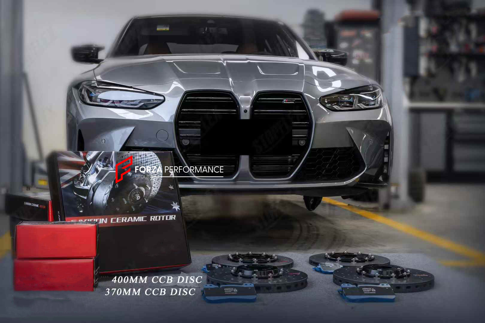 REPLACEMENT CARBON CERAMIC BRAKE DISK ROTORS for BMW M3 M4 G80 G82 2020+

Forza Performance Group offers various types of big brake kits, all types of aftermarket brake calipers, as well as genuine original brands of all types, such as AP Racing, Brembo, Akebono, AMG, M Performance, Audi, Porsche, Lamborghini, Toyota TRD, etc.

In the photos above you can see an installed Forza Performance Group set of carbon ceramic discs for the BMW M3 G80&nbsp;with 400mm/370mm brake rotors.

Material: Carbon Ceramic

Cur