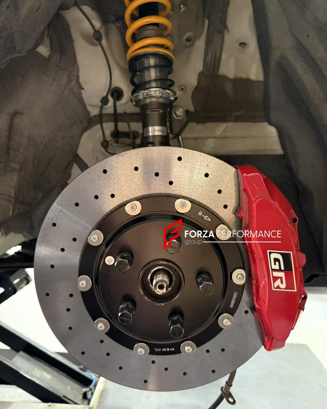 REPLACEMENT CARBON CERAMIC BRAKE DISK ROTORS for TOYOTA YARIS GR XP210 2020+

Forza Performance Group offers various types of big brake kits, all types of aftermarket brake calipers, as well as genuine original brands of all types, such as AP Racing, Brembo, Akebono, AMG, M Performance, Audi, Porsche, Lamborghini, Toyota TRD, etc.

Material: Carbon Ceramic

Current set includes:

2x Front Brake Discs 358 mm

2x Rear Brake Discs 330 mm

4x Brake Pads

PLEASE INCLUDE YOUR VIN, MODEL AND YEAR WHEN PURCHASING.