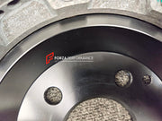 REPLACEMENT CARBON CERAMIC BRAKE DISK ROTORS KIT for MERCEDES BENZ AMG GT63 S X290 4-DOOR 2018+ Forza Performance Custom Fit CCB Carbon Ceramic Brake Discs 390x36 360x36 Cross Drilled for Stock Steel Calipers
Set includes:

Front Carbon Ceramic Brake Disc Rotors 390 x 36 mm (fit stock steel calipers)
Front Brake Pads
Hub Centric Rings
Rear Carbon Ceramic Brake Disc Rotors 360 x 36 mm (fit stock steel calipers)
Rear Brake Pads
Material: Carbon Ceramic

NOTE: Professional installation is required.
