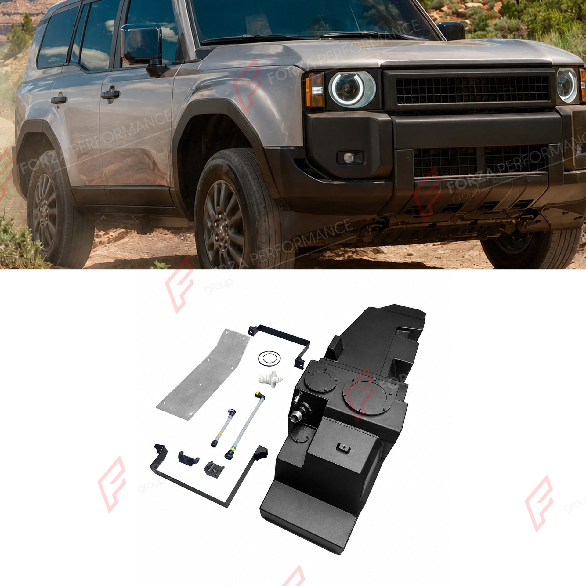 REPLACEMENT LONG RANGE FUEL TANK SYSTEM 110L, +42L (EXTRA 11 GAL) EXTENDED RANGE for TOYOTA LAND CRUISER PRADO LC250 2.4T HYBRID PETROL 2023+