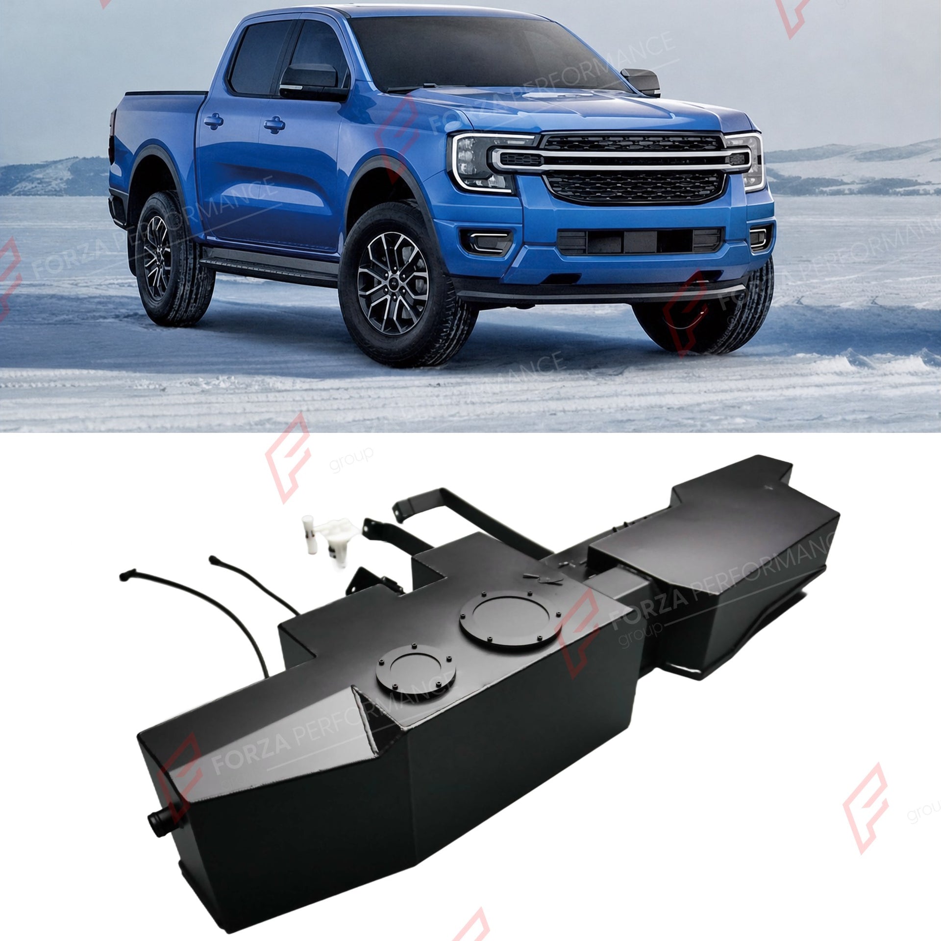 REPLACEMENT LONG RANGE FUEL TANK SYSTEM 135L, +55L (EXTRA 15 GAL) EXTENDED RANGE for FORD RANGER 2.3T GASOLINE 2022+