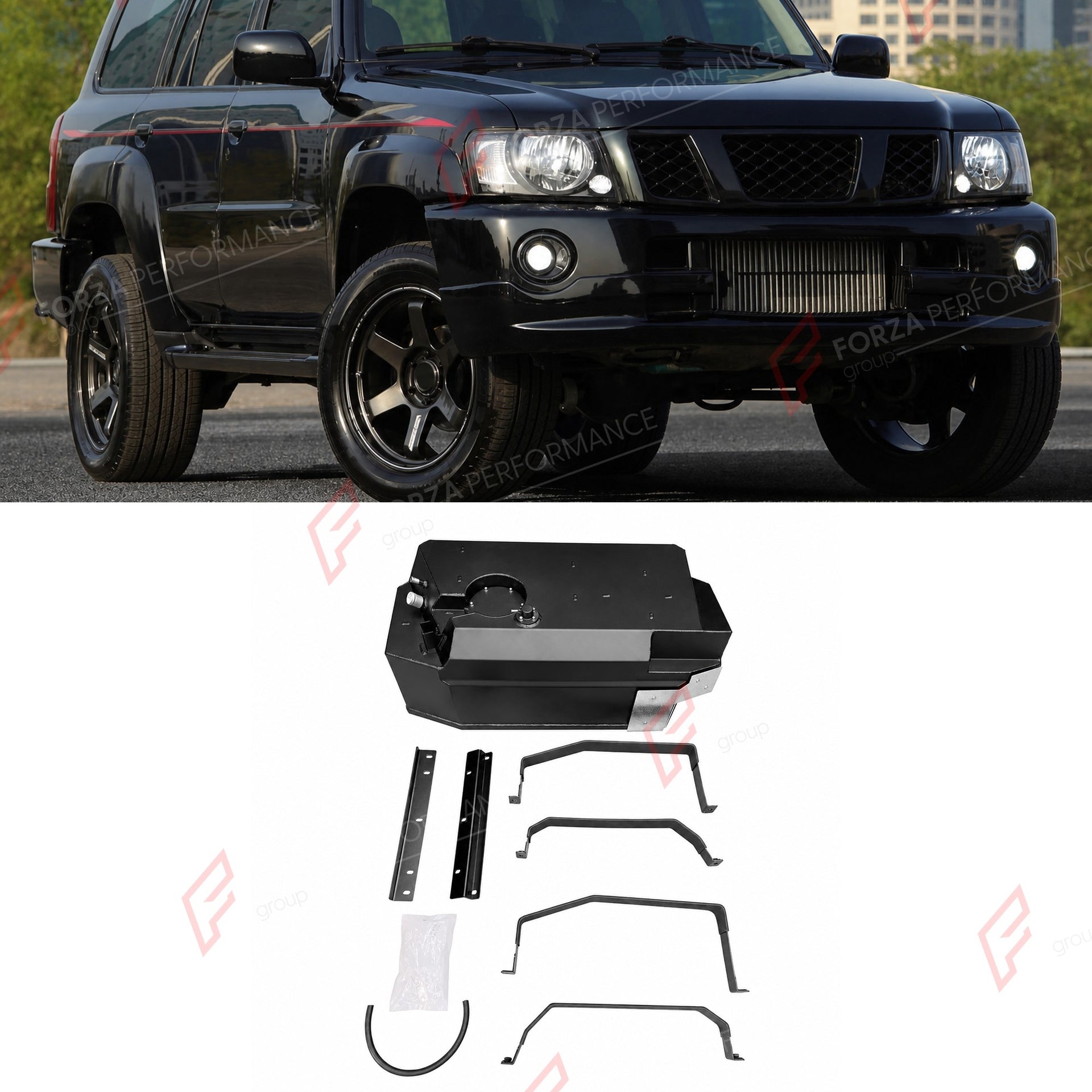 REPLACEMENT LONG RANGE FUEL TANK SYSTEM 142L, +47L (EXTRA 12 GAL) EXTENDED RANGE for NISSAN PATROL Y61 4.8L PETROL 2003+