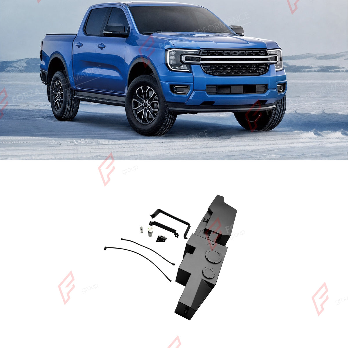 REPLACEMENT LONG RANGE FUEL TANK SYSTEM 135L, +55L (EXTRA 15 GAL) EXTENDED RANGE for FORD RANGER 2.3T GASOLINE 2022+
