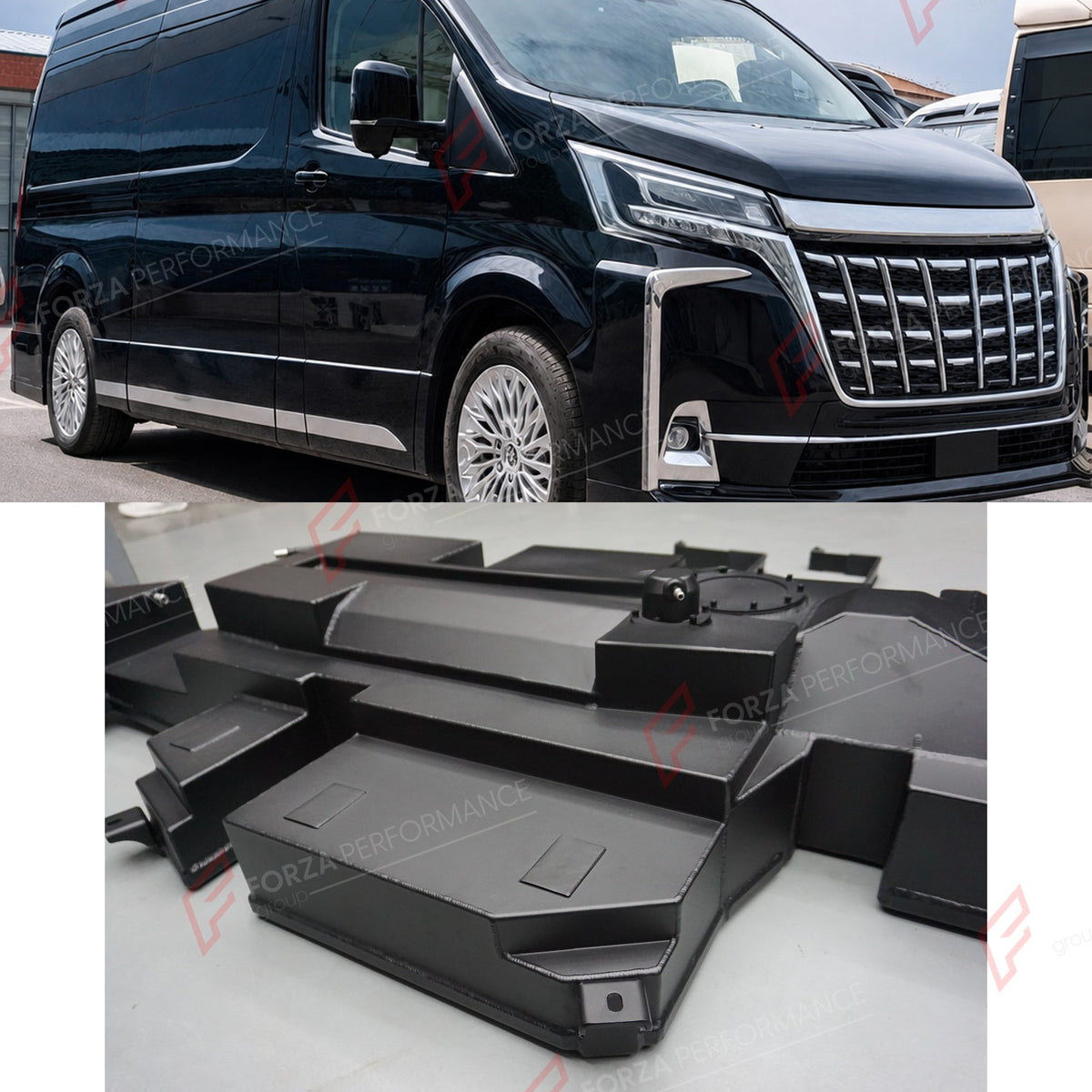 REPLACEMENT LONG RANGE FUEL TANK SYSTEM 160L, +90L (EXTRA 24 GAL) EXTENDED RANGE for TOYOTA HIACE 3.5L SWB LOW-ROOF 2019+