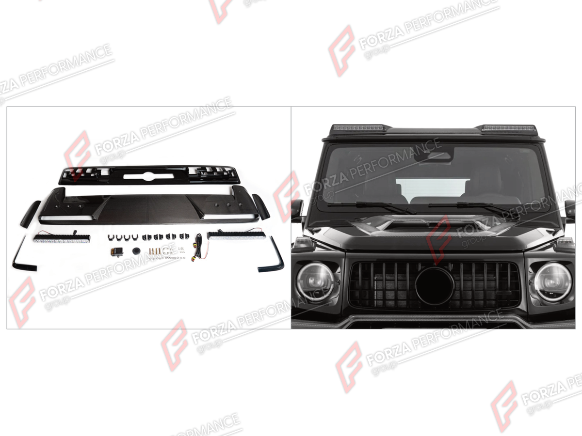 ROOF LIGHT BAR for MERCEDES-BENZ G-CLASS W465 G63 G450D G500 G550 2025+

Set includes:
Roof Light Bar

Material: Plastic

NOTE: Professional installation is required.