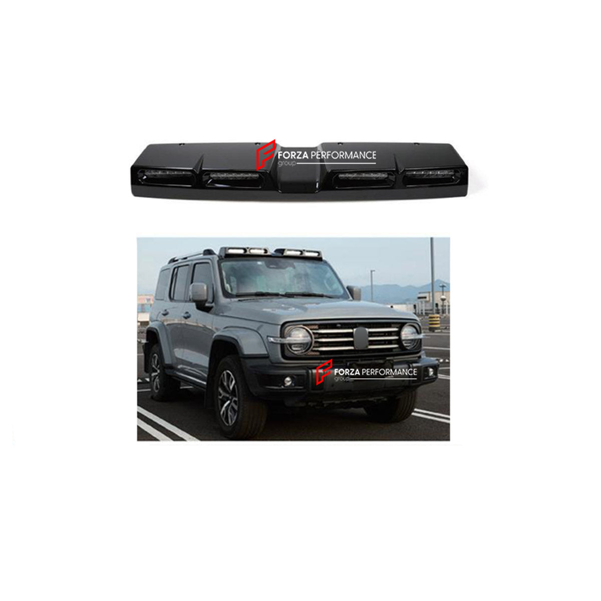 ROOF LIGHT BAR for TANK 300 2020+

Set includes:
Roof Light Bar

Material: Plastic

NOTE: Professional installation is required.