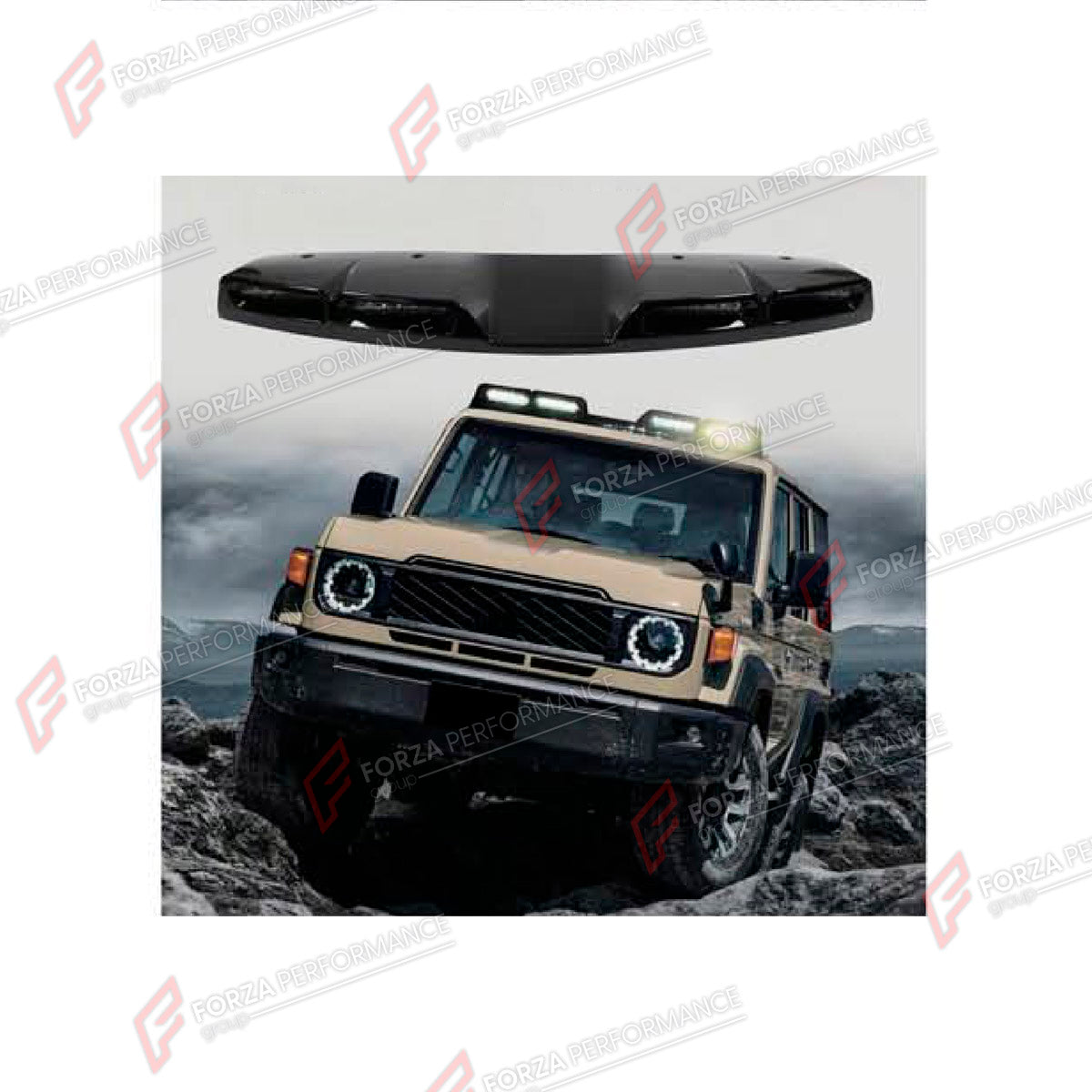 ROOF LIGHT BAR for TOYOTA LAND CRUISER 76 2023+

Set includes:
Roof Light Bar

Material: Plastic

NOTE: Professional installation is required.