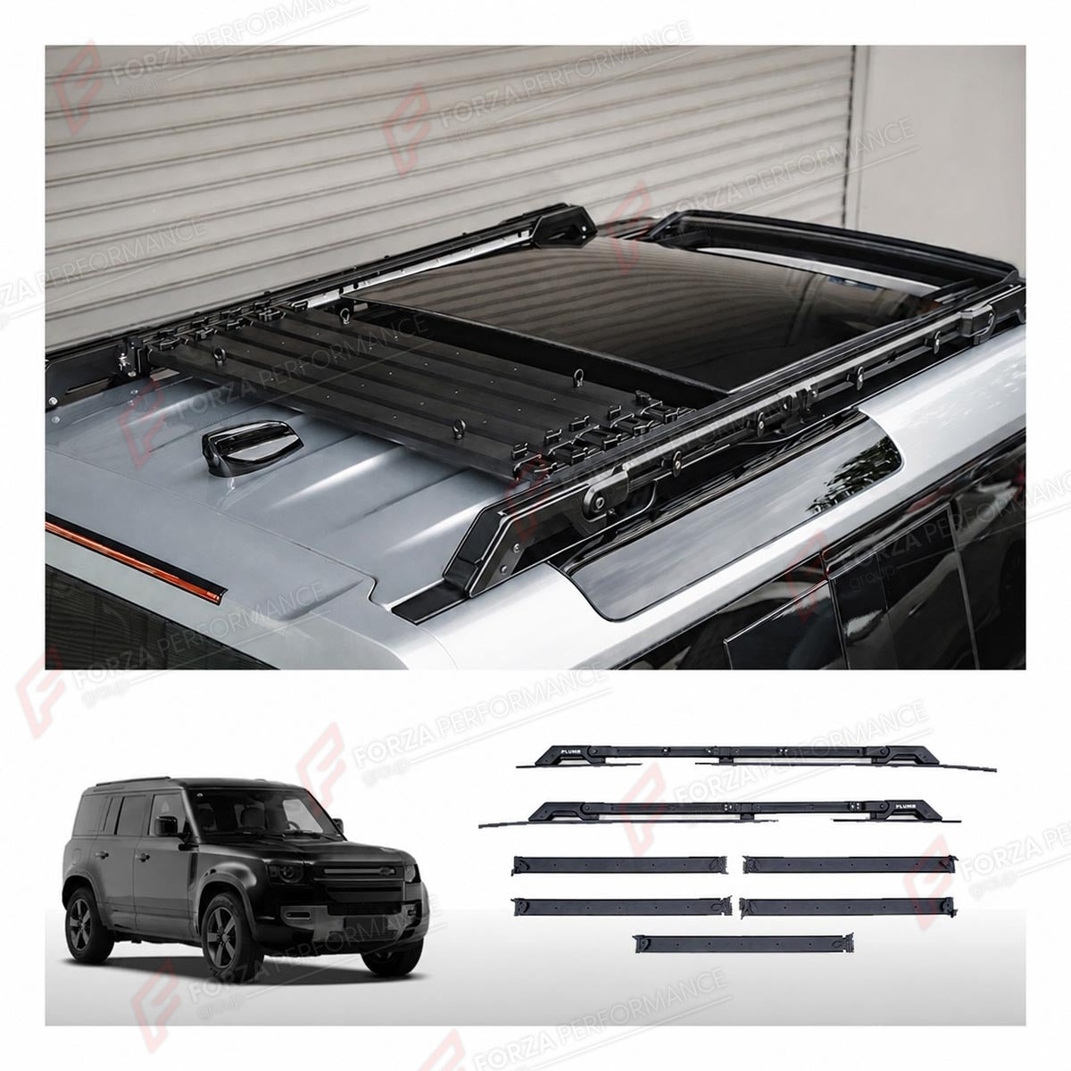 ROOF RACK BAR LUGGAGE for LAND ROVER DEFENDER 90 110 130 L663 2020+
Set includes:

Roof Rack Bar Luggage
Material: Aluminium

NOTE: Professional installation is required.