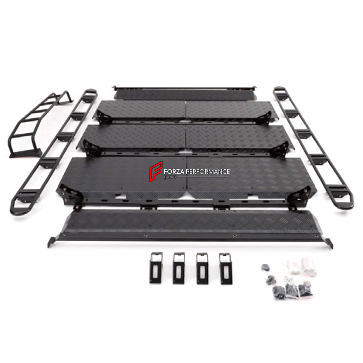 ROOF RACK BAR LUGGAGE for MERCEDES-BENZ G-CLASS W463 G55 2008 - 2018 FORZA PERFORMANCE custom fit TI MECH II

Set includes:
Roof Rack Bar Luggage

Material: Plastic

NOTE: Professional installation is required.