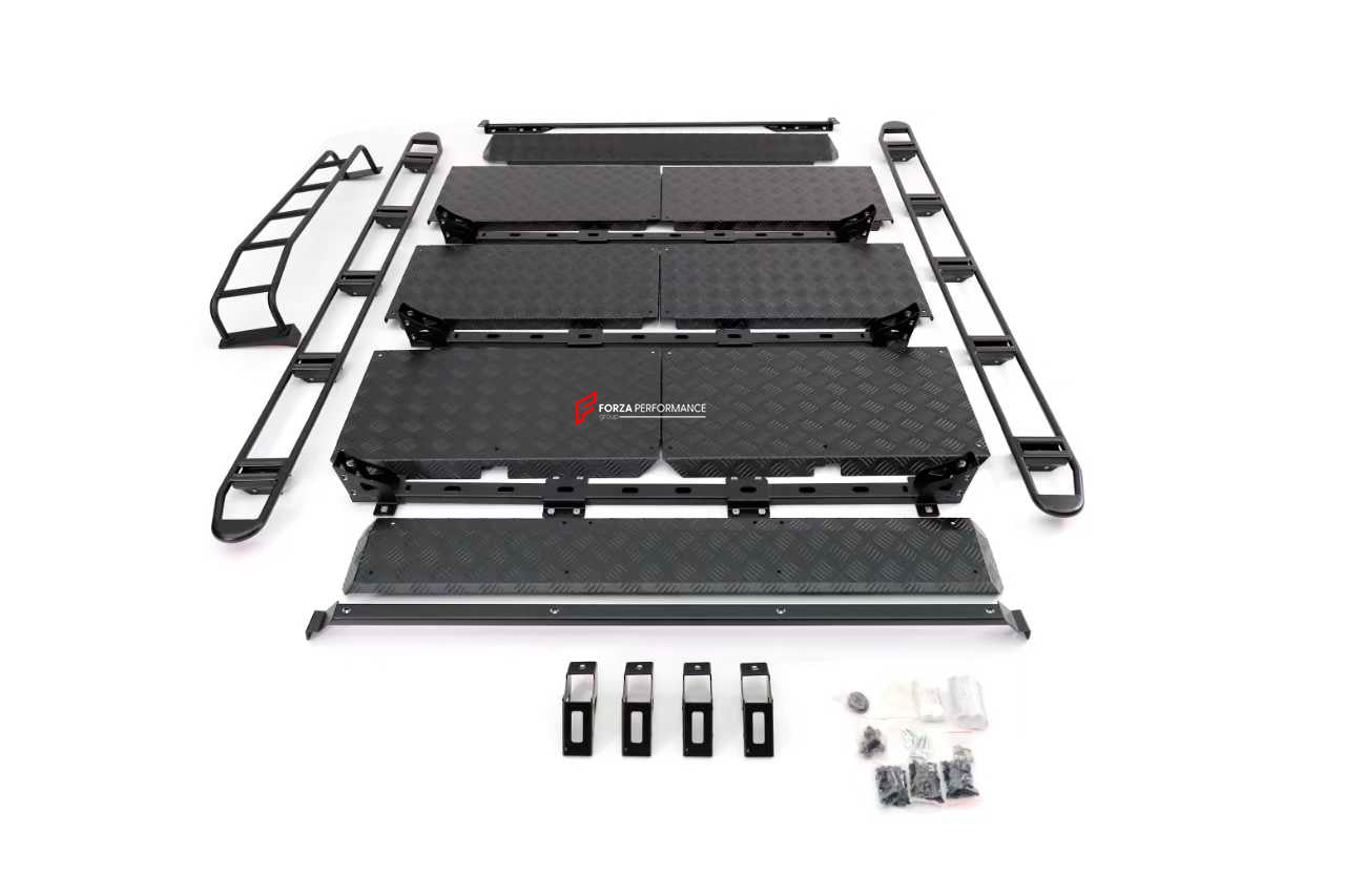 ROOF RACK BAR LUGGAGE WITH LADDER 4x4 for MERCEDES BENZ G-CLASS W463A W464 W465 G63 G550
Set includes:
Roof Rack Assembly
Rear Ladder
Mounting Hardware
Material: Aluminium plates and iron bars
Roof Rack Bar Luggage with Ladder 4x4 for Mercedes-Benz G-Class W463A, Roof Rack Bar Luggage with Ladder 4x4 for Mercedes-Benz G-Class W464, Roof Rack Bar Luggage with Ladder 4x4 for Mercedes-Benz G63, Roof Rack Bar Luggage with Ladder 4x4 for Mercedes-Benz G550, Custom Roof Rack Bar Luggage with Ladder 4x4 for Merced