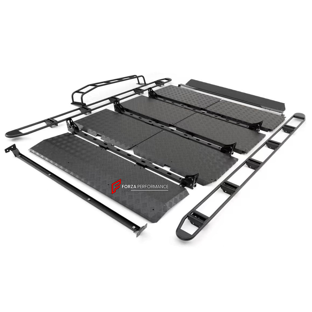 ROOF RACK BAR LUGGAGE WITH LADDER 4x4 for MERCEDES BENZ G-CLASS W463A W464 G63 G550

Set includes:

Roof Rack Assembly
Rear Ladder
Mounting Hardware

Material: Aluminium plates and iron bars