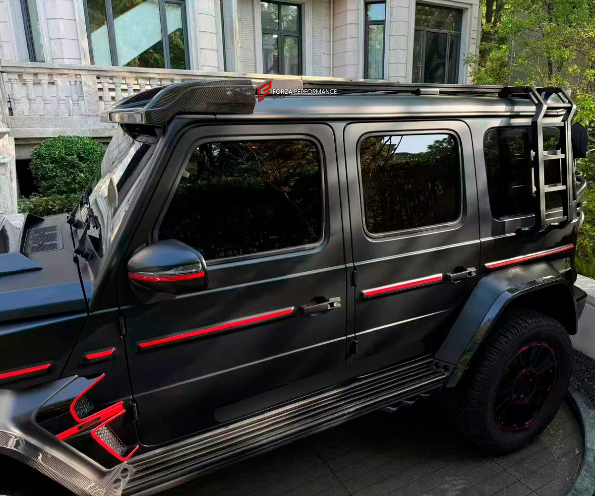 ROOF RACK BAR LUGGAGE WITH LADDER for Mercedes Benz G Class W463A W465 2018+
Set includes:

Roof Rack Assembly
Rear Ladder
Material: Aluminium

NOTE: Professional installation is required.