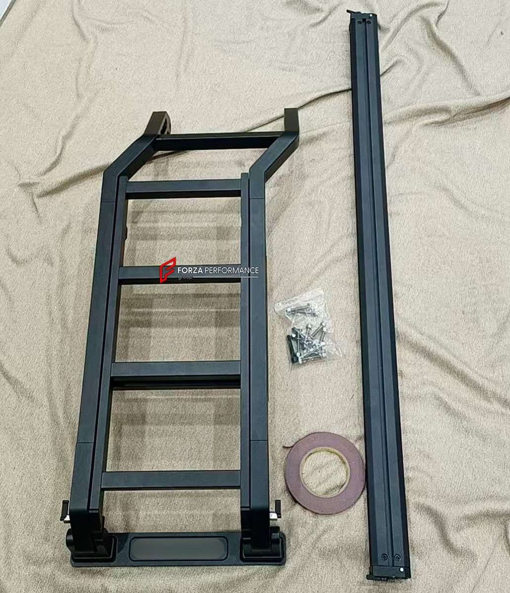 ROOF RACK BAR LUGGAGE WITH LADDER for Mercedes Benz G Class W463A W465 2018+
Set includes:

Roof Rack Assembly
Rear Ladder
Material: Aluminium

NOTE: Professional installation is required.
