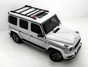 PROFESSIONAL STYLE 4X4 SQUARED ROOF RACK BAR LUGGAGE WITH LADDER for MERCEDES BENZ G-CLASS W465 W464 W463A G63 G550 G500 G450D 2019+
Set includes:

Roof Rack Assembly
Rear Ladder
Material: Aluminium

NOTE: Professional installation is required.