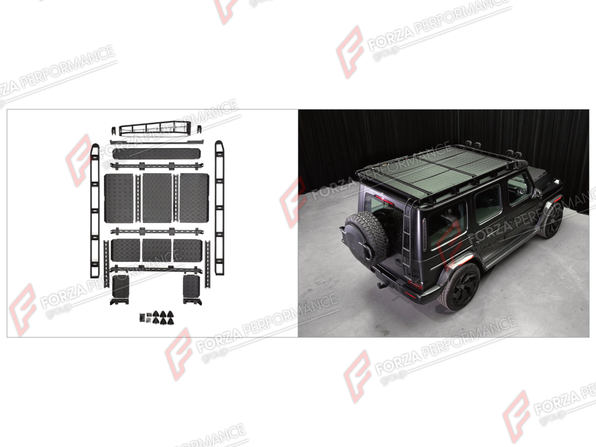 ROOF RACK BAR LUGGAGE WITH SUNROOF for MERCEDES-BENZ G-CLASS W465 G63 G450D G500 G550 2025+

Set includes:
Roof Rack Bar Luggage With Sunroof

Material: Plastic

NOTE: Professional installation is required.