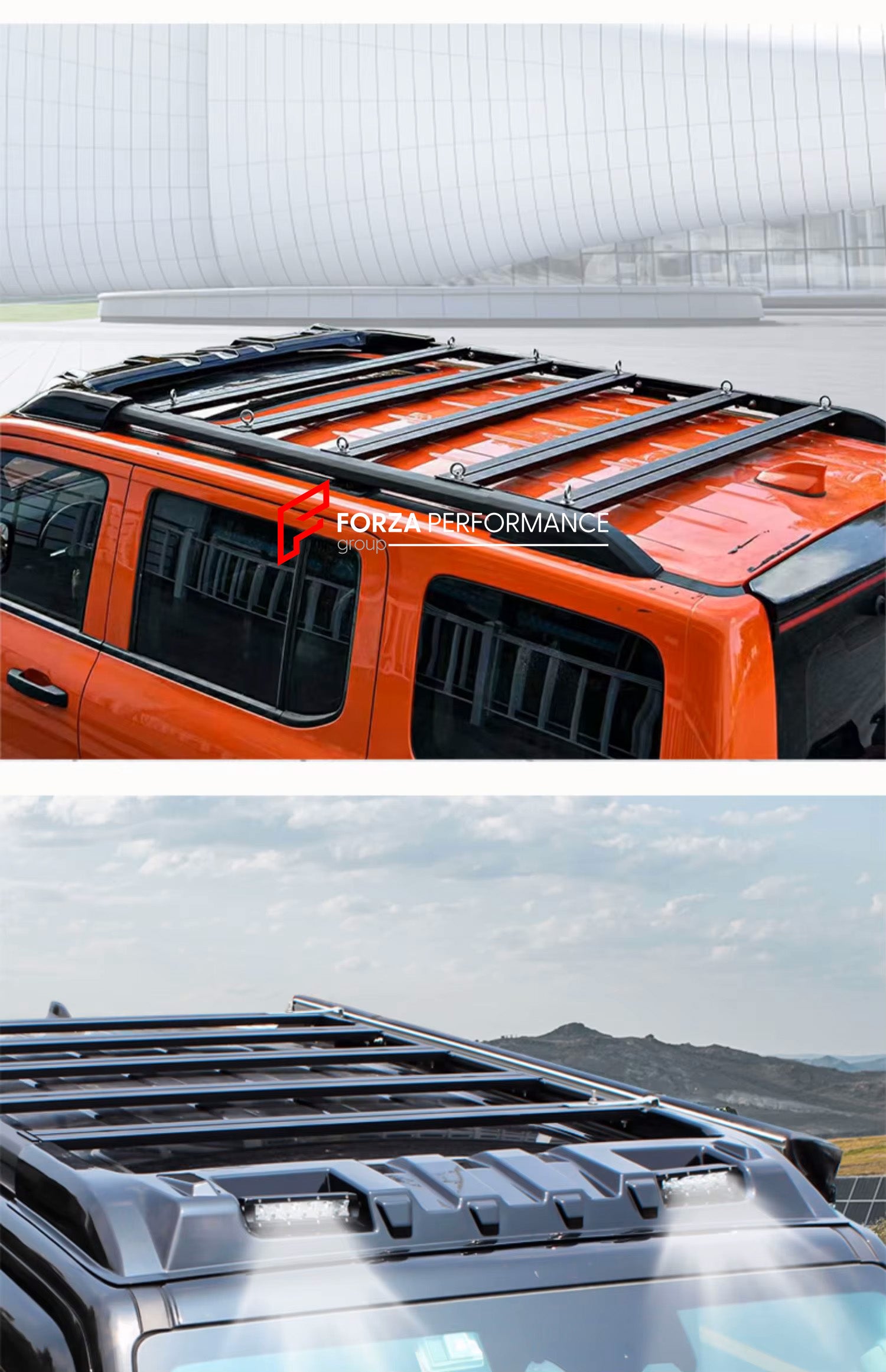 ROOF RACK WITH ROOF LIGHT for TANK 300 2020+

Set includes:

Roof Rack

Roof Light

Material: Aluminium

Note: Professional installation is required.
