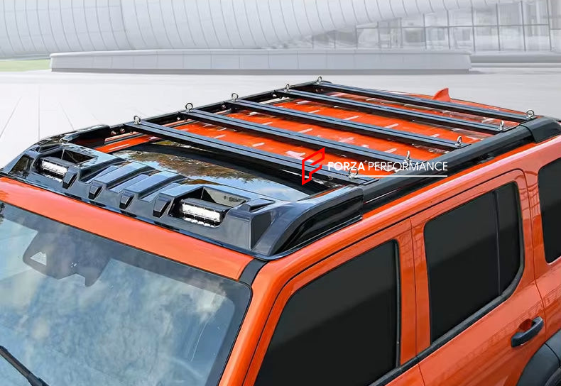 ROOF RACK WITH ROOF LIGHT for TANK 300 2020+

Set includes:

Roof Rack

Roof Light

Material: Aluminium

Note: Professional installation is required.