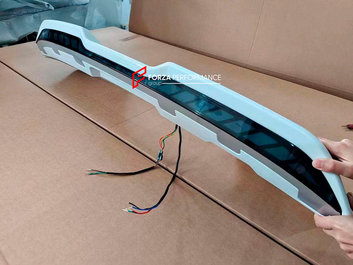 ROOF REAR SPOILER WITH DYNAMIC LED LIGHTS for TOYOTA LAND CRUISER 300 LC300 2021+

Set includes:


Roof Rear Spoiler + LED Lights

Material: Plastic

Note: Professional installation is required

CONTACT US FOR PRICING

Payment ►
Visa
Mastercard
PayPal with a credit card (add 4.4% at checkout)
Payoneer
Cryptocurrency
Shipment ►
By express DHL/UPS/TNT/FedEx
To the local international airport
Special line by air
Special line by the sea
To Europe and the UK by train

Please let us know which shipping option you
