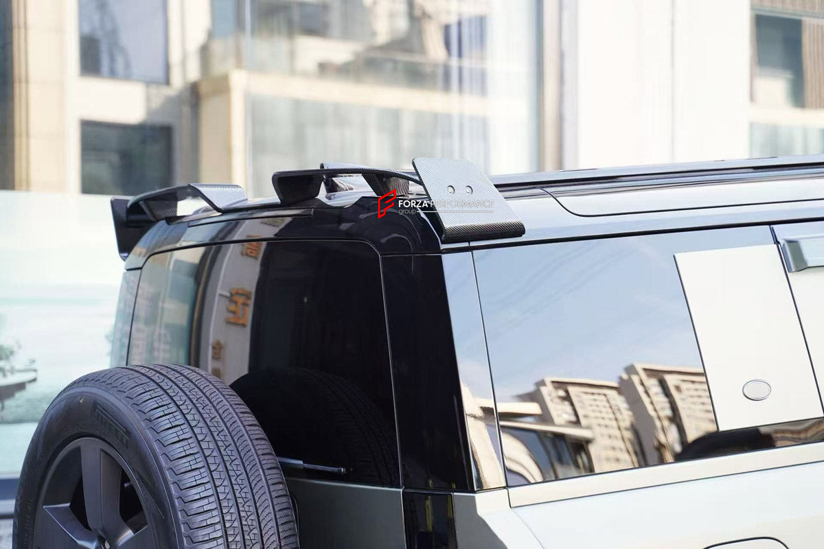 ROOF SPOILER for LAND ROVER DEFENDER L663 110 2019+ FORZA PERFORMANCE custom fit MS Style

Set includes:
Roof Spoiler

Material: Plastic

NOTE: Professional installation is required.