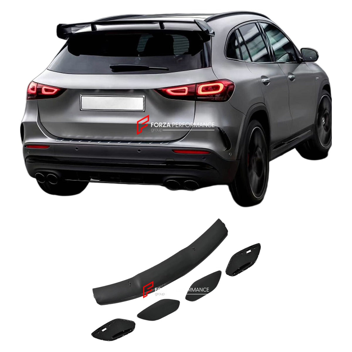 ROOF SPOILER for MERCEDES BENZ GLA H247 GLA200 GLA250 2020+ FORZA PERFORMANCE Custom Fit
Set includes:

Roof Spoiler
Material: Plastic

NOTE: Professional installation is required.

Why “Contact Us for Pricing”?
We don’t display fixed prices because our goal is to offer you the most competitive deal possible. Product costs often decrease over time, and by requesting a quote, you’ll receive our most up-to-date price on market.

SECURED PAYMENT METHODS
PayPal (+4.4% fee)
Visa / Mastercard / American Express (