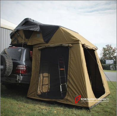 HARD SHELL ROOF TOP TENT WITH COVERED EXTENSION