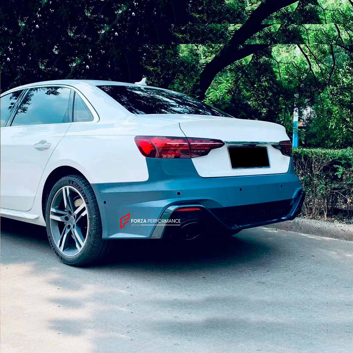 REAR BUMPER with DIFFUSER for AUDI A4 B9.5 2021+ | RS4 STYLE