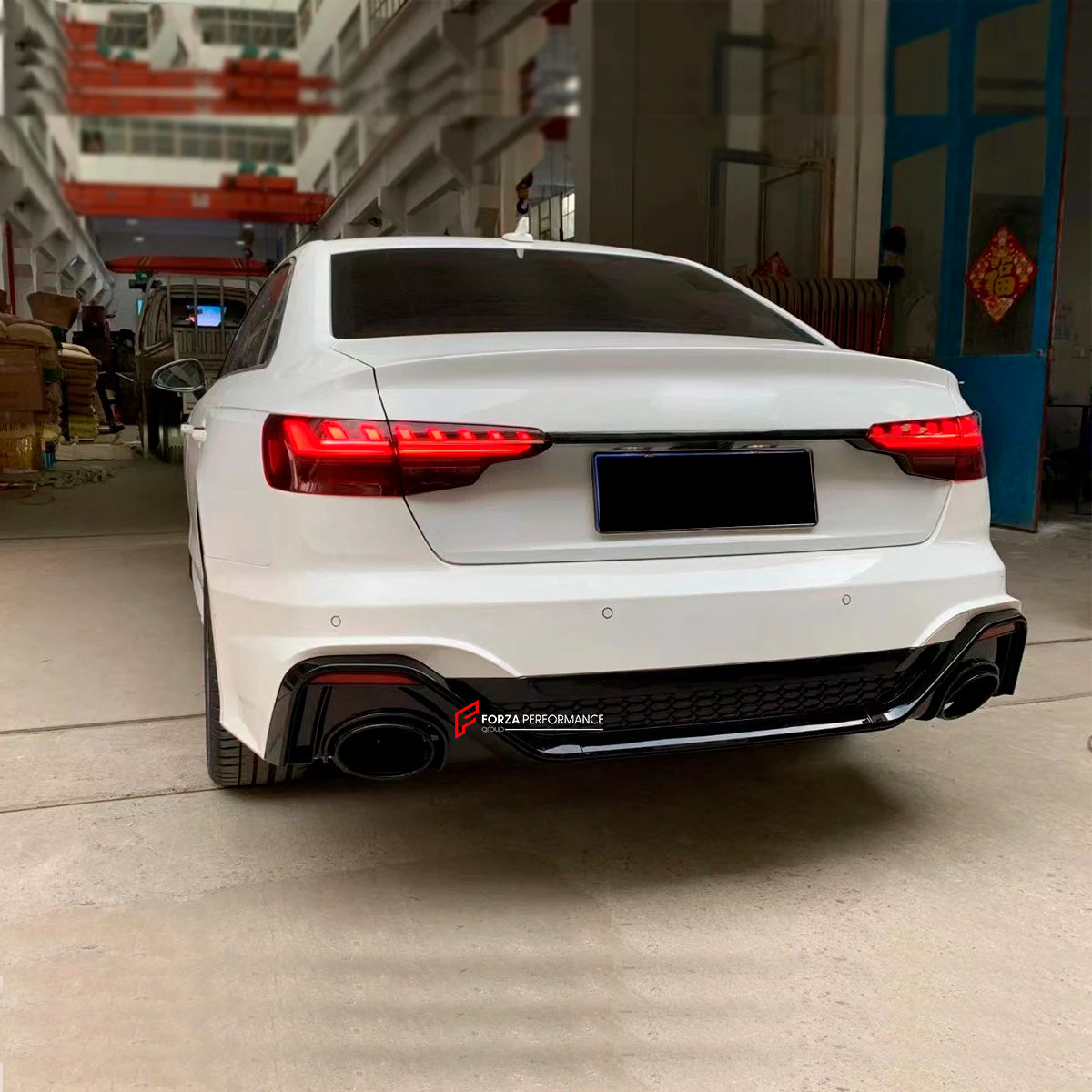 REAR BUMPER with DIFFUSER for AUDI A4 B9.5 2021+ | RS4 STYLE