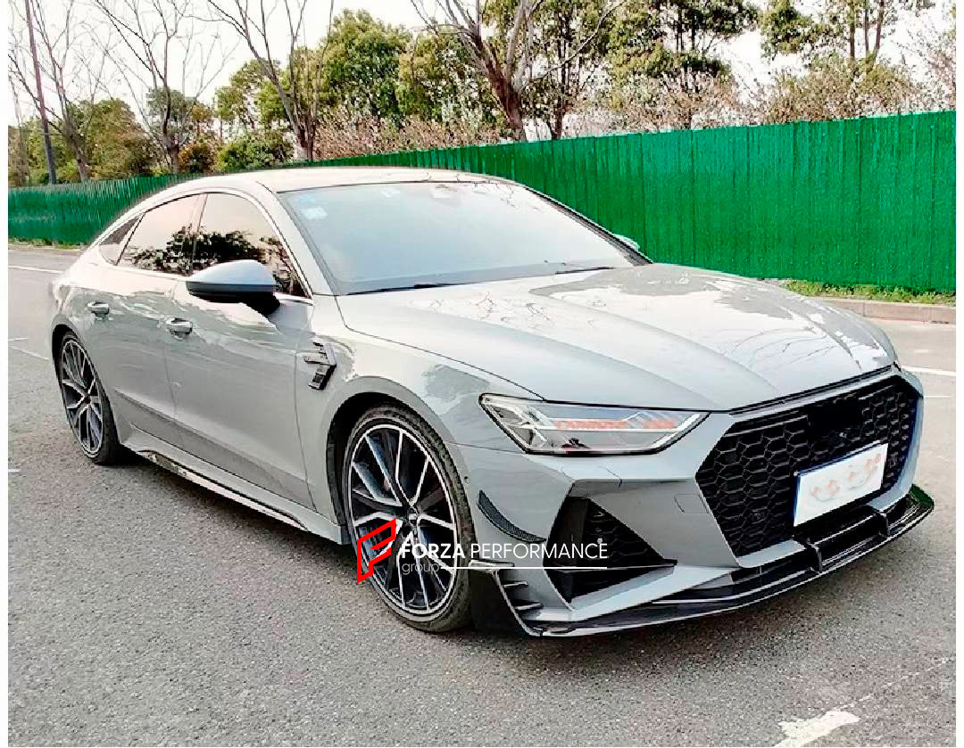 RS7 STYLE BODY KIT for AUDI A7 C8 4K8 2018 - 2023

Set includes:

Front Bumper
Front Grille
Side Skirts
Rear Bumper with Diffuser
Exhaust Tips
Material: ABS Plastic

* Each part can be sent separately.

NOTE: Professional installation is required.
