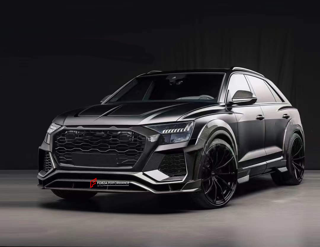 AUTHENTIC AULENA DRY CARBON WIDE BODY KIT for AUDI RSQ8 4M 2020+  Set includes:  Front Lip Front Air Vent Cover Hood/Bonnet Side Skirts Side Fenders Carbon Add-ons Trunk Wing Spoiler Rear Diffuser