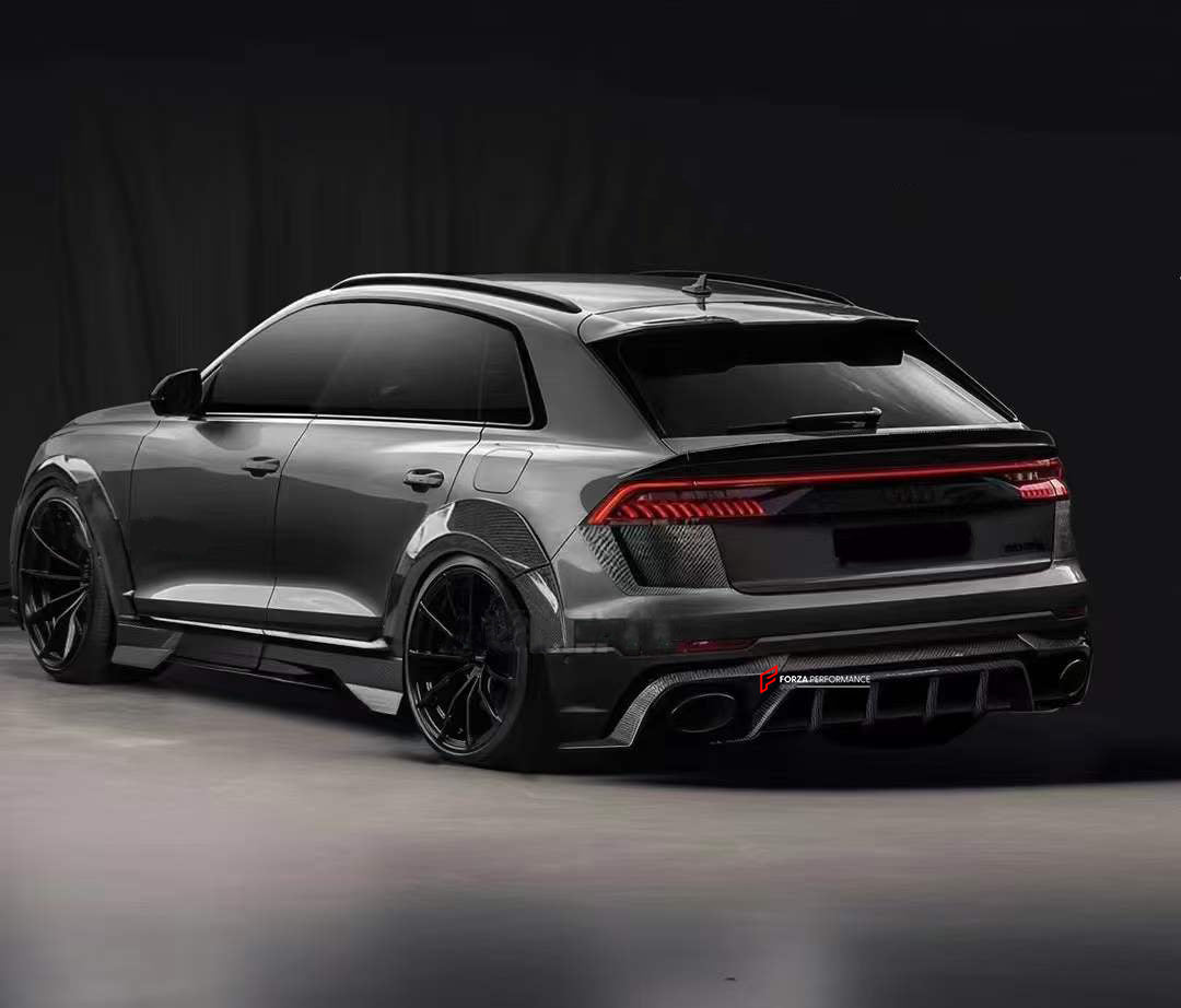 AUTHENTIC AULENA DRY CARBON WIDE BODY KIT for AUDI RSQ8 4M 2020+  Set includes:  Front Lip Front Air Vent Cover Hood/Bonnet Side Skirts Side Fenders Carbon Add-ons Trunk Wing Spoiler Rear Diffuser