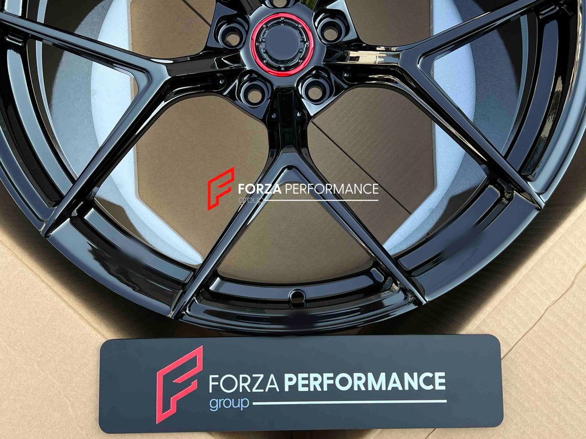 FORGED WHEELS RIMS FOR MCLAREN P47 SUV 2028+ Forza Performance custom fit buy Black Red Ring style design wheels