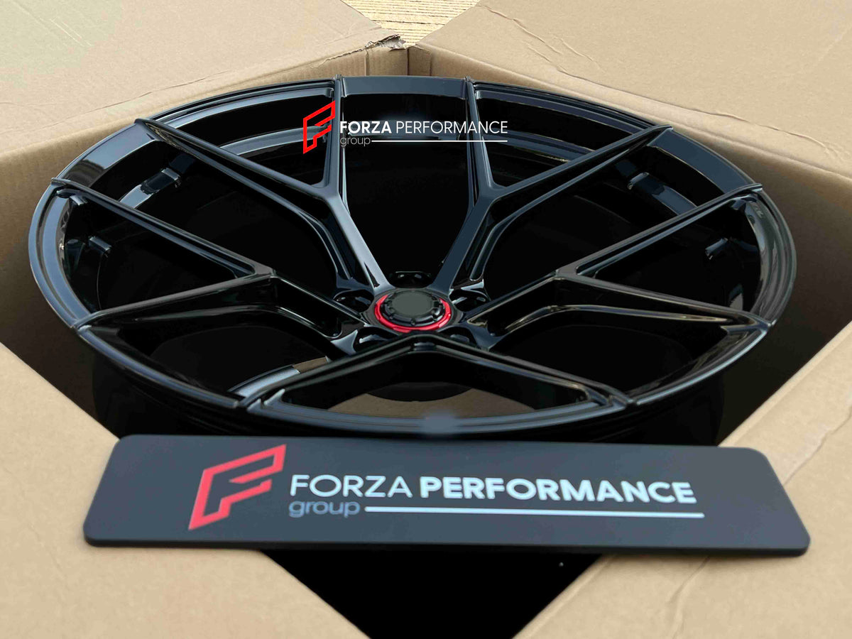 FORGED WHEELS RIMS FOR MCLAREN P47 SUV 2028+ Forza Performance custom fit buy Black Red Ring style design wheels