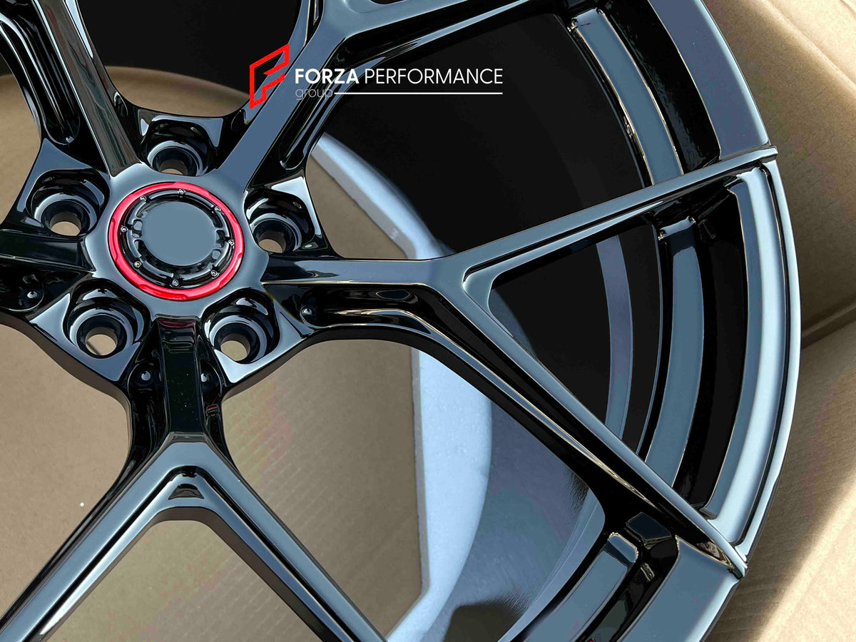 FORGED WHEELS RIMS FOR MCLAREN P47 SUV 2028+ Forza Performance custom fit buy Black Red Ring style design wheels