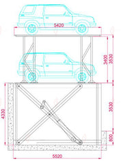 S-VTS Scissor Car Elevator - Vehicle Transport System Between Floors - aparcamiento de coches / système de stationnement