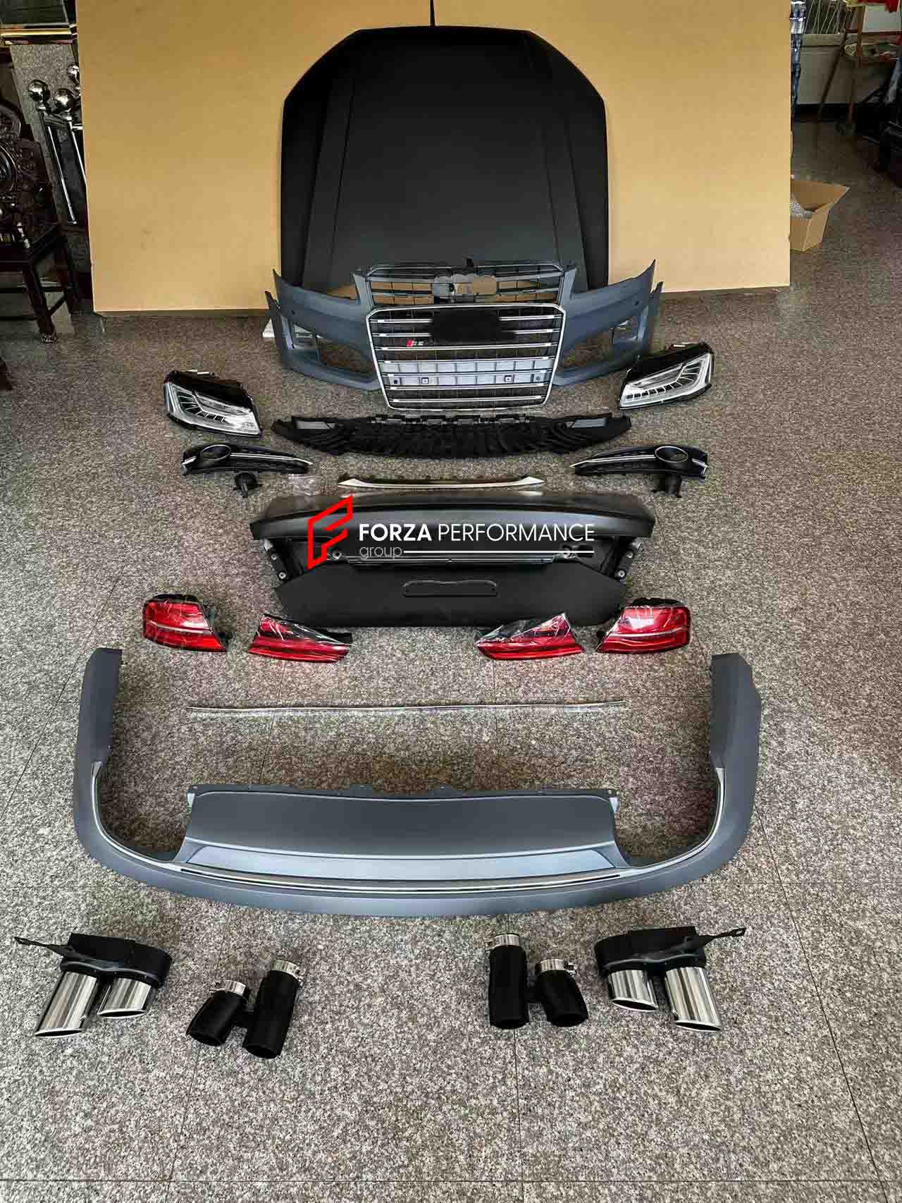 S8 CONVERSION BODY KIT FOR AUDI A8 D4 2010-2014 to 2015-2018 FACELIFT