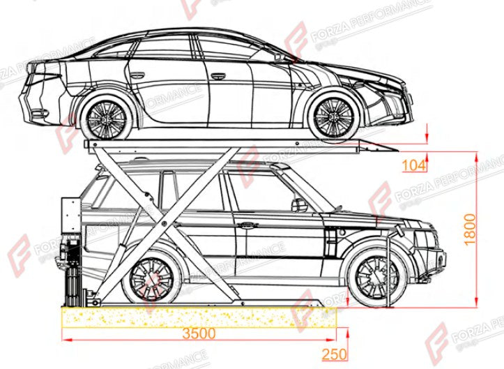 SCL-2 Scissor Garage Parking Lift - Space-Saving Car Stacker, 2,000 kg - aparcamiento de coches / système de stationnement
