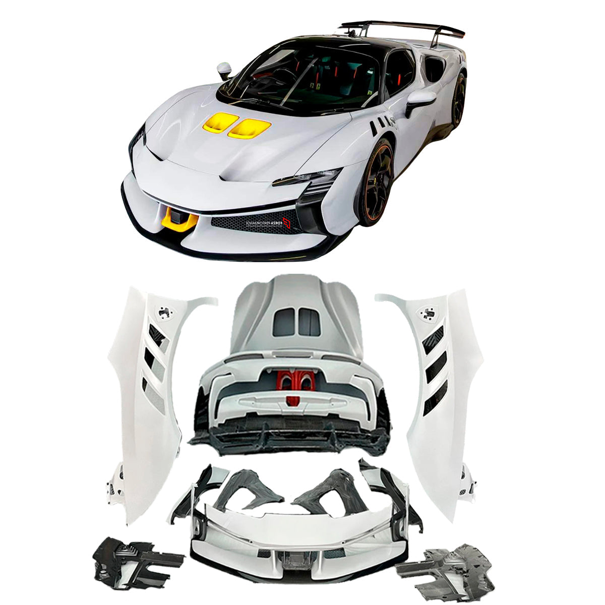 DRY CARBON BODY KIT for FERRARI SF90 | SF90XX STYLE Forza Performance custom fit