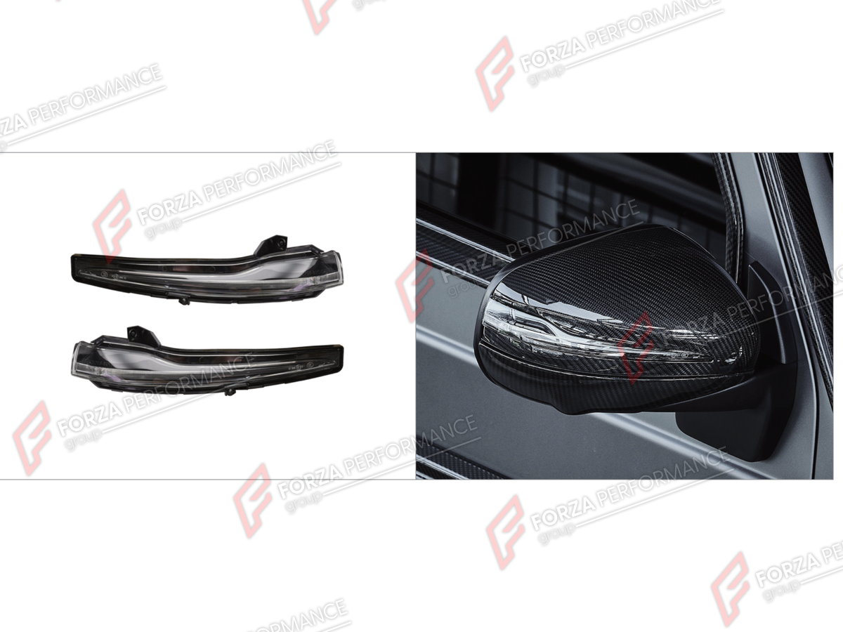 SIDE MIRROR LIGHTS for MERCEDES-BENZ G-CLASS W465 G63 G450D G500 G550 2025+ FORZA PERFORMANCE custom fit OEM Style

Set includes:
Side Mirror Lights

Material: Plastic

NOTE: Professional installation is required.