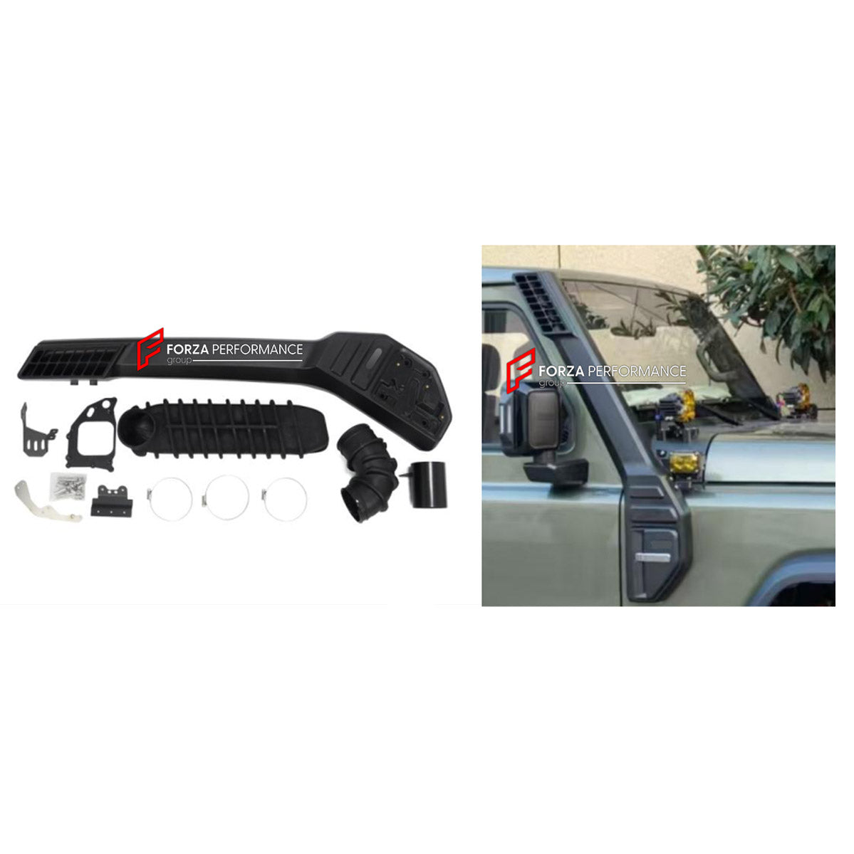 SIDE SNORKEL for BAW 212 T01 2024+ FORZA PERFORMANCE custom fit A Design Style

Set includes:
Side Snorkel

Material: Plastic

NOTE: Professional installation is required.