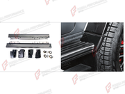 SIDE STEPS WITH DRY CARBON CORNERS for MERCEDES-BENZ G-CLASS W464 4X4 2019 - 2024

Set includes:
Side Steps
Corners

Material: Plastic, Dry Carbon

NOTE: Professional installation is required.