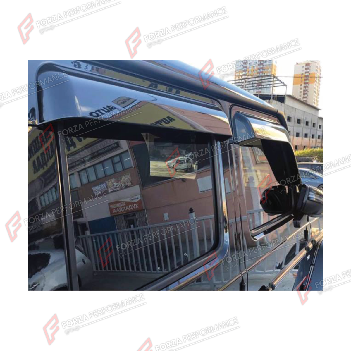 SIDE WINDOW VENT VISOR DEFLECTORS for MERCEDES-BENZ G-CLASS W464 2019 - 2024

Set includes:
Side Window Vent Visor Deflectors

Material: Plastic

NOTE: Professional installation is required.