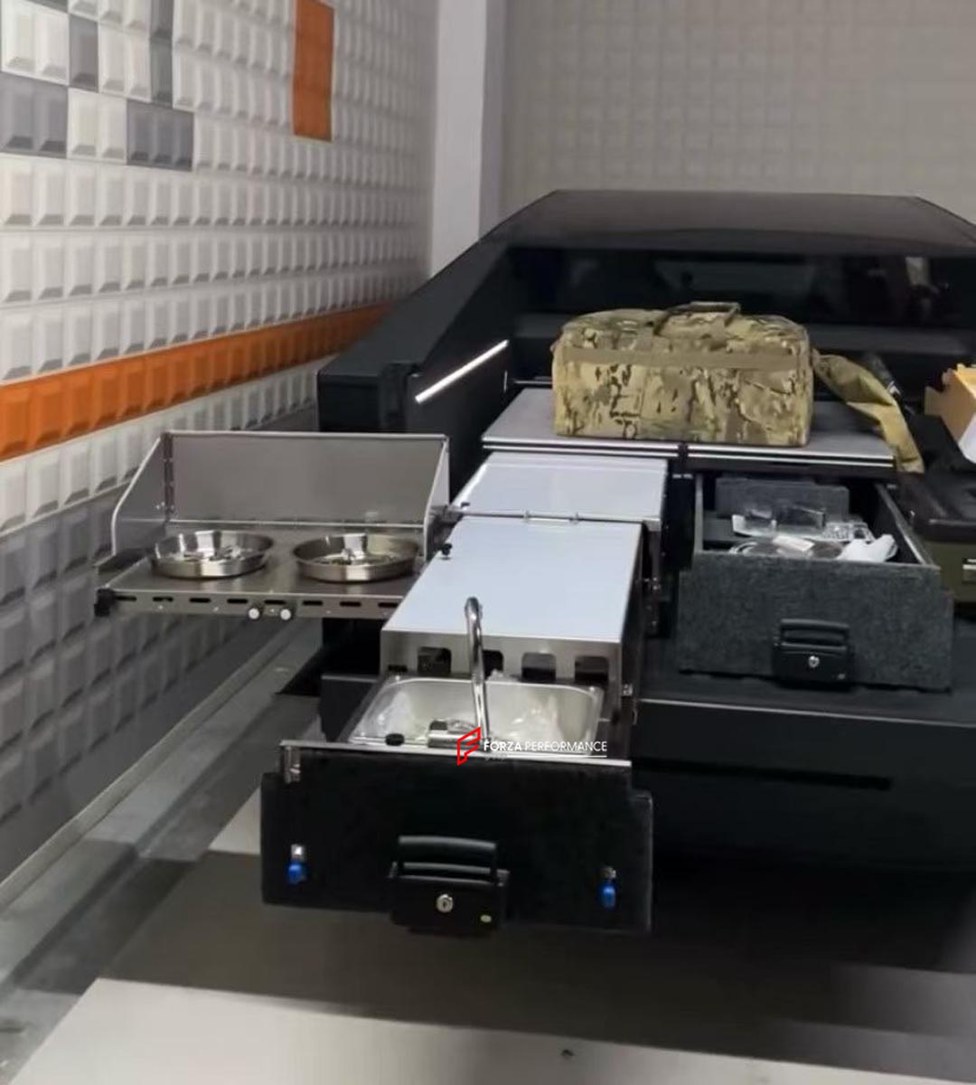 Slide Kitchen Drawer Cargo Storage kit For Tesla Cybertruck