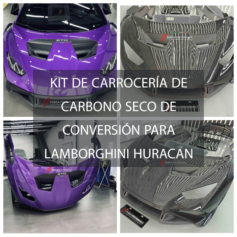 KIT DE CARROCERÍA DE CARBONO SECO DE CONVERSIÓN PARA LAMBORGHINI HURACAN ACTUALIZACIÓN A HURACAN STO