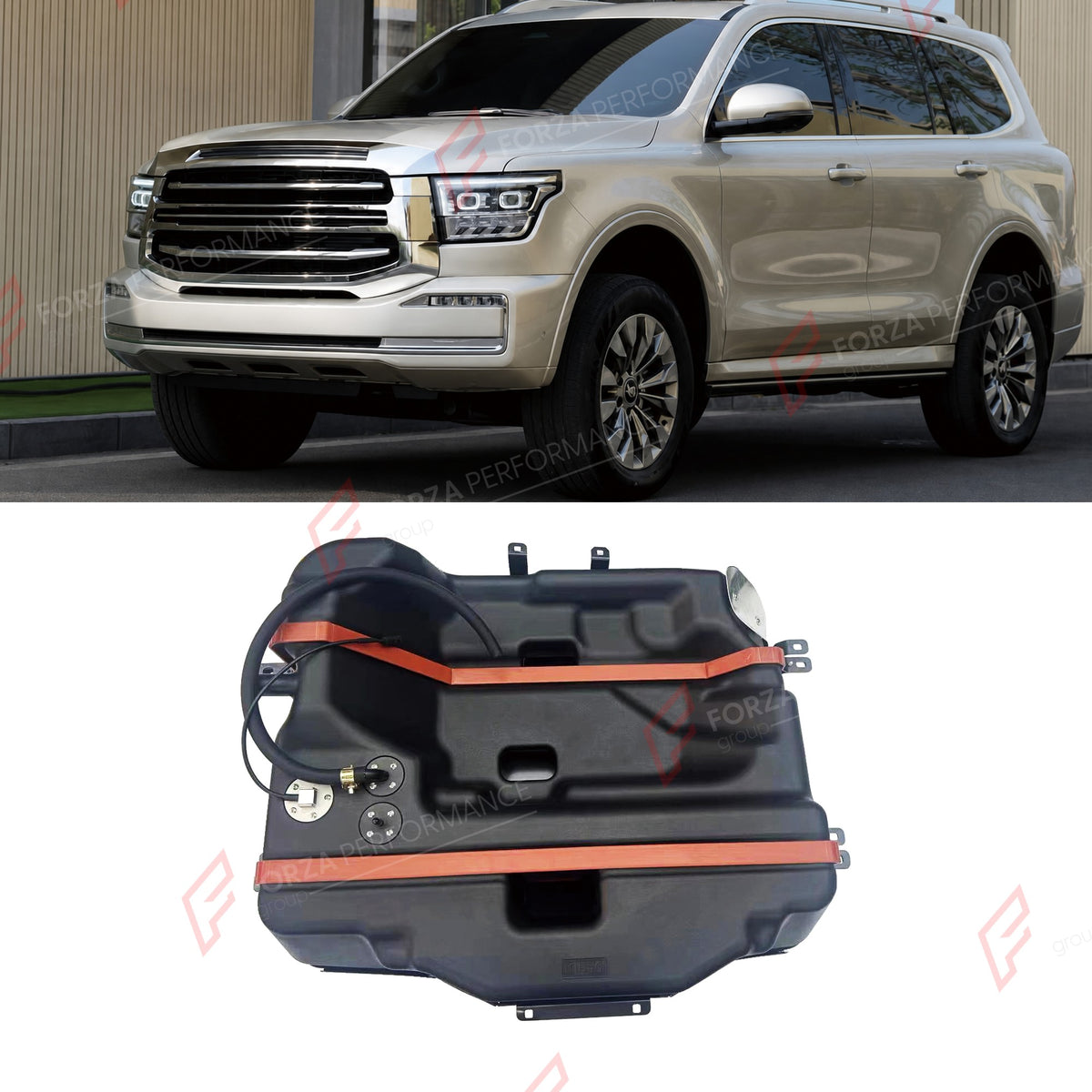 SPARE TIRE AUXILIARY LONG RANGE FUEL TANK SYSTEM 100L (EXTRA 26 GAL) EXTENDED RANGE for GWM TANK 500 2021+