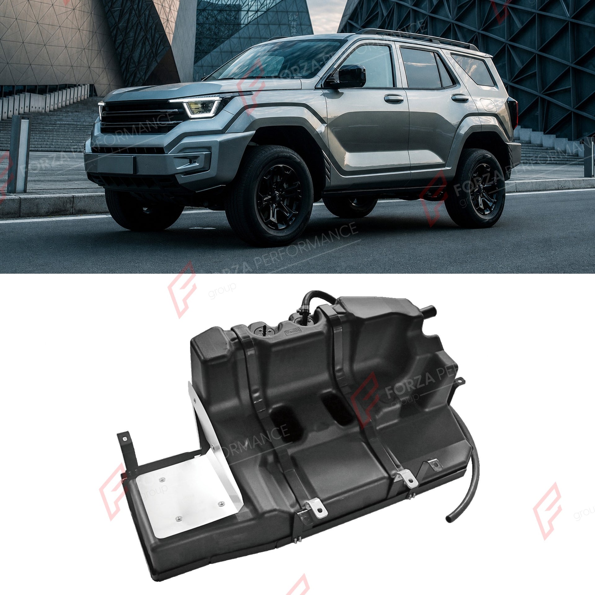 SPARE TIRE AUXILIARY LONG RANGE FUEL TANK SYSTEM 65L (EXTRA 17 GAL) EXTENDED RANGE for GWM TANK 400 HI4-T 2023+