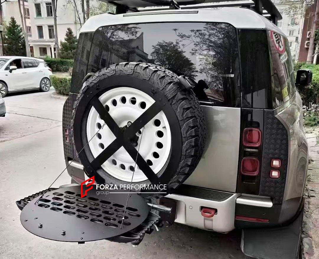 SPARE TIRE CARRIER FOR LAND ROVER DEFENDER L663 90 110 130 2020+ Forza Performance custom fit BARAG style design