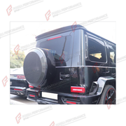 SPARE TIRE COVER FRAME for MERCEDES-BENZ G-CLASS W465 G63 G450D G500 G550 2025+

Set includes:
Spare Tire Cover Frame

Material: Plastic

NOTE: Professional installation is required.