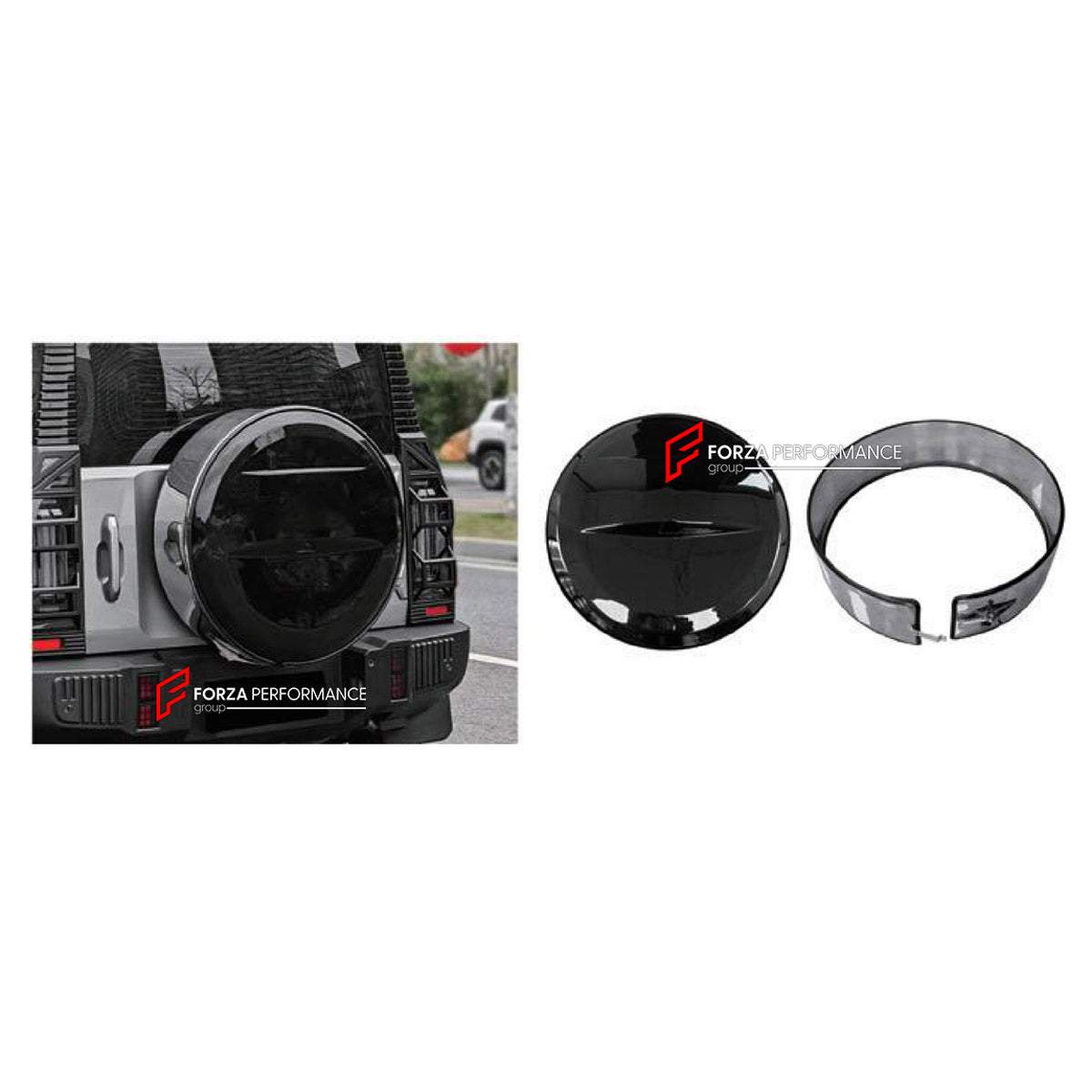 SPARE WHEEL TIRE COVER for JETOUR T2 TRAVELLER 2024+ FORZA PERFORMANCE custom fit G Style

Set includes:
Spare Wheel Tire Cover

Material: Plastic

NOTE: Professional installation is required.